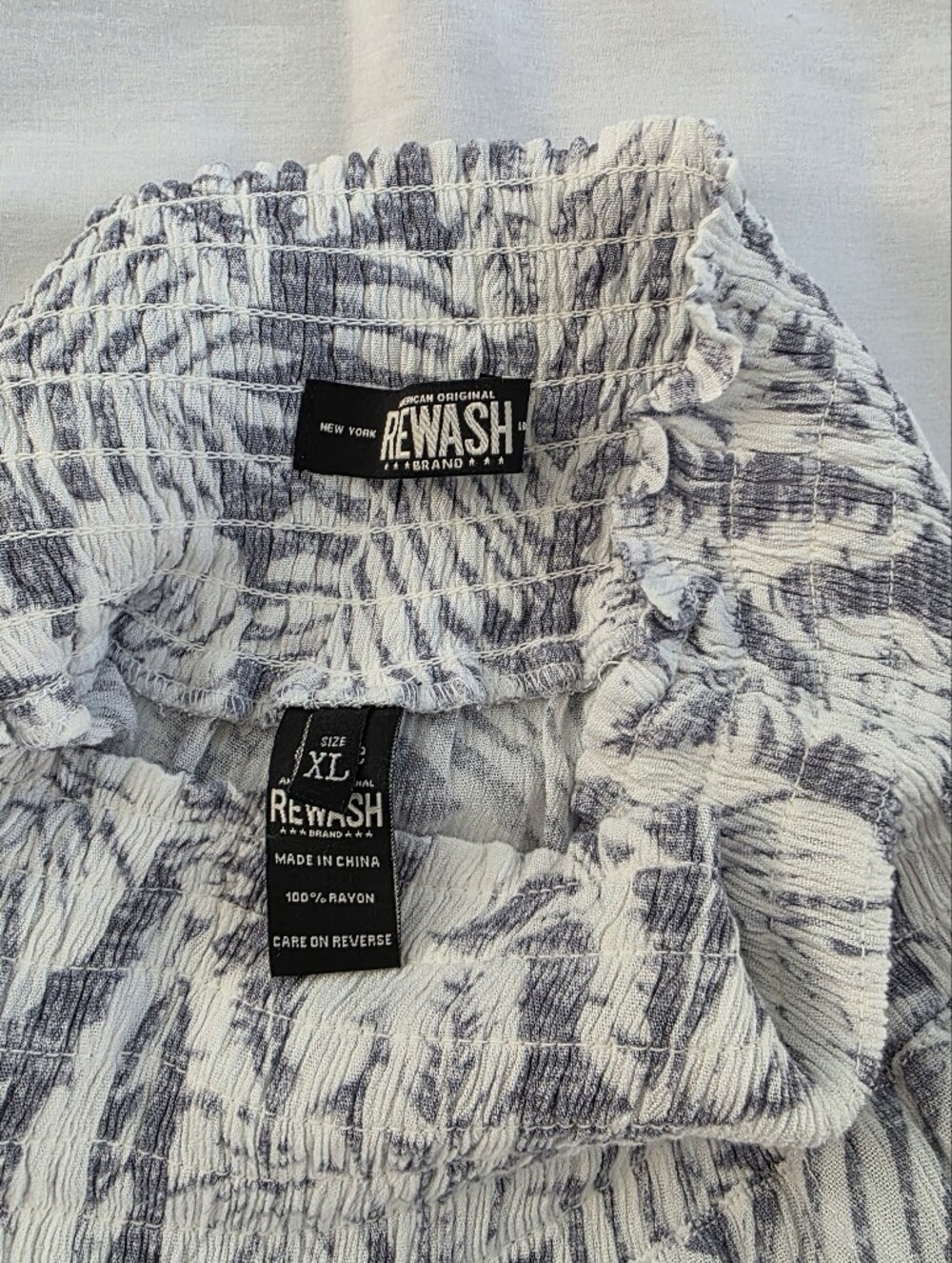 ReWash Smocked Waistband Resort Wear Or Festival Split Leg Pull On Pant - Picture 3 of 4